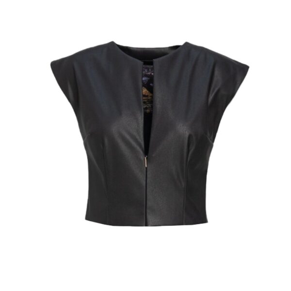 Black Beauty Vegan Leather Top Rv08