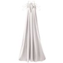 White Satin Maxi Dress Lan07