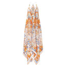 White Blue Orange Pure Silk Slip Maxi Dress Or02