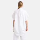 White Oversized Linen Button Shirt Lan02